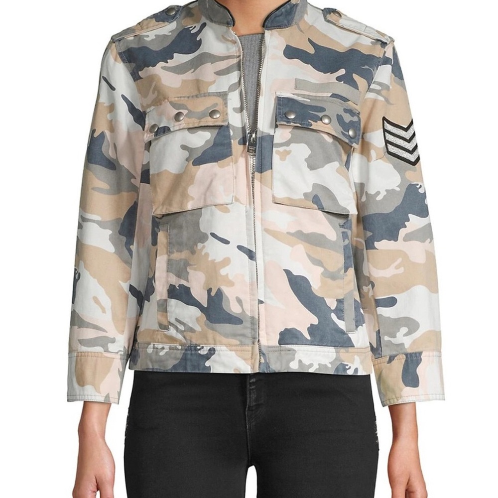 ZADIG & VOLTAIRE KAVY MILITARY CAMO-PRINT COTTON JACKET size M